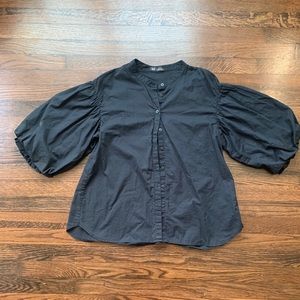 Black zara top with oversized sleeves